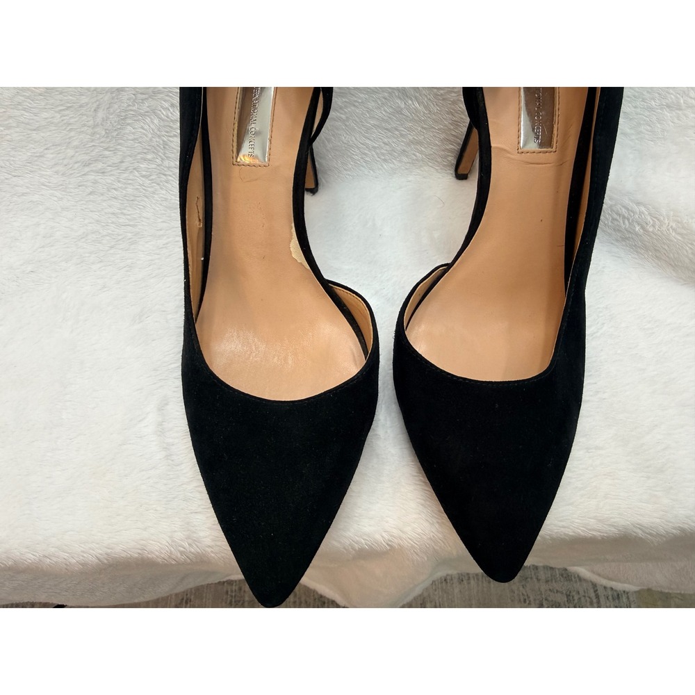 INC Kenjay Teal Suede D'Orsay Pumps Stiletto Heel Quiet Luxury Office Chic Heels - Picture 3 of 7